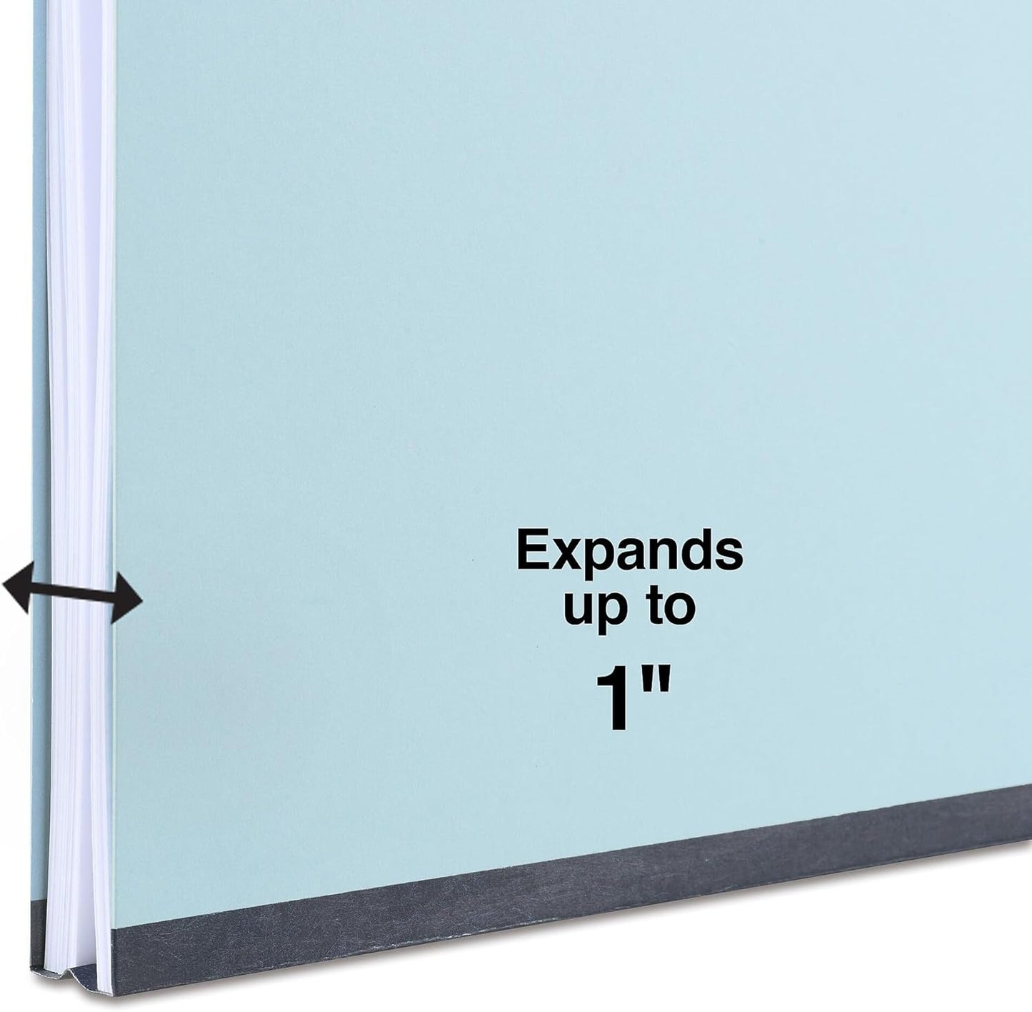 Staples Pressboard Classification Folder, Letter Size, 1" Expansion, Light Blue, Reinforced Durable Construction, 50/Carton