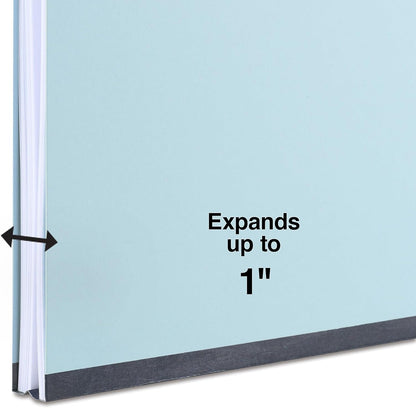 Staples Pressboard Classification Folder, Letter Size, 1" Expansion, Light Blue, Reinforced Durable Construction, 50/Carton