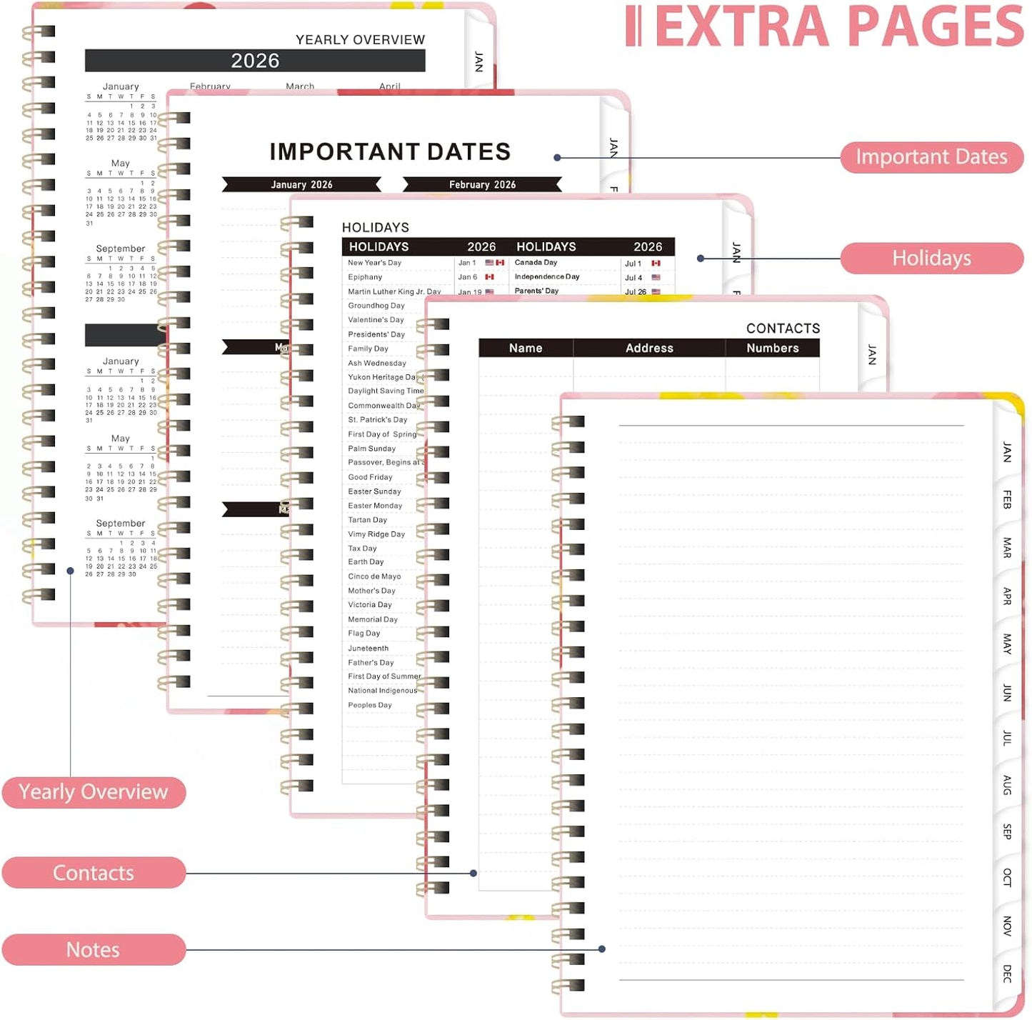 Planner 2026-2027, Weekly and Monthly Academic Year Calendar Planner, July 2026 - June 2027, Daily Agenda Book for Office School Supplies, A5(6.3'' x 8.5'')