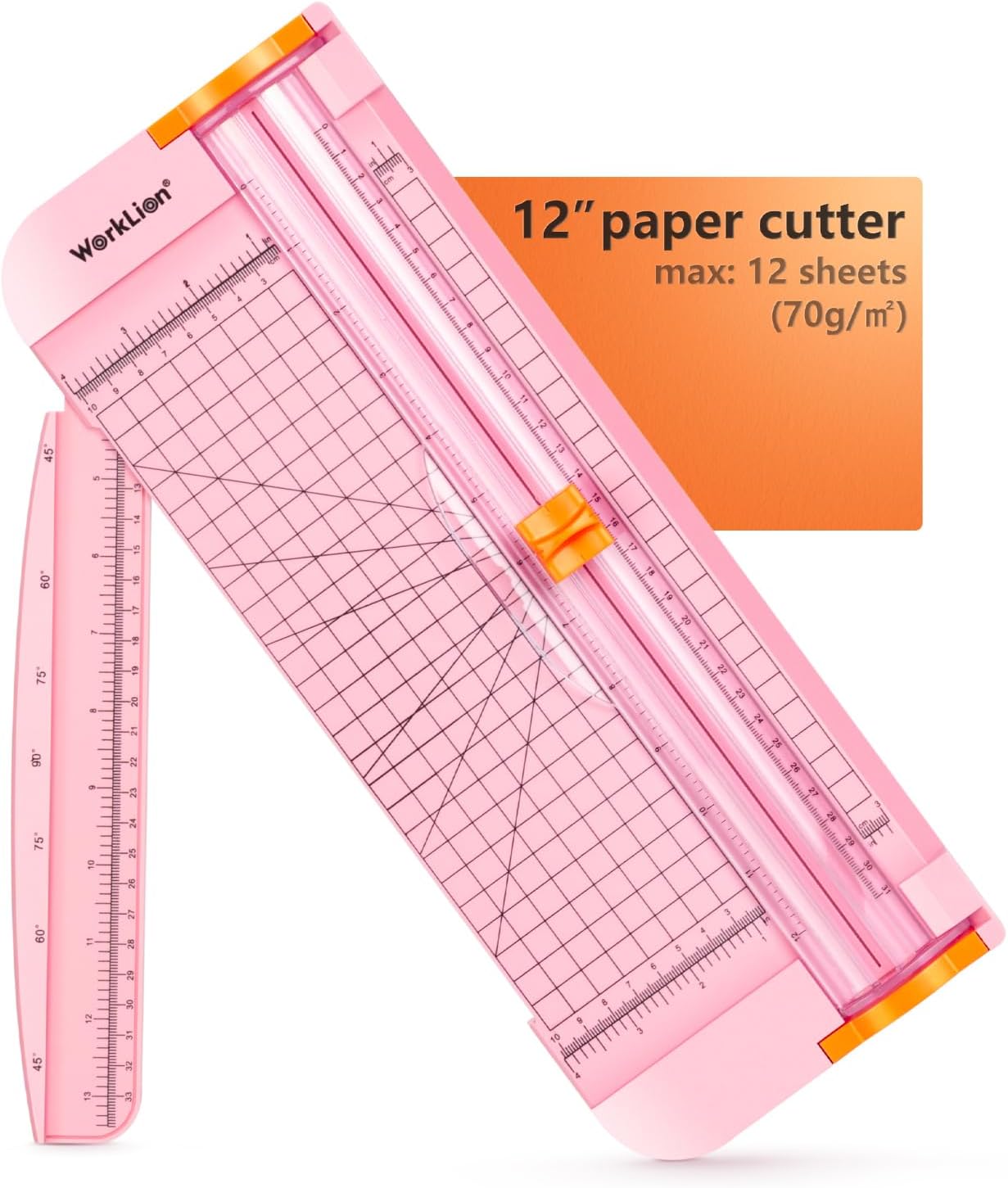 WORKLION Paper Cutter - A4 Paper Craft Cutter with Security Blade for Cut Gift Card, Coupon, Label, Cardstock, Photo, 12 inch Black Office Paper Trimmer