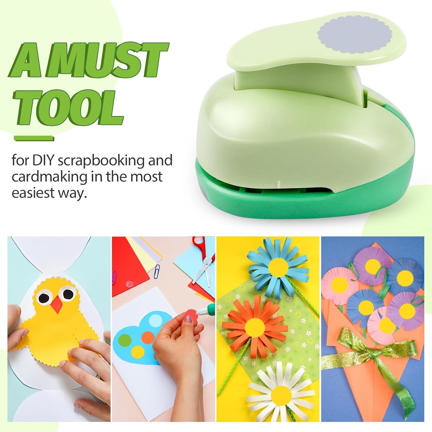 UCEC 2 Inch Circle Punch, Paper Punch, 2 Inch Hole Punch, Circle Hole Punch Cutters for Paper Crafts DIY Handmade Crafting Scrapbook Tools Cards Arts Fun Projects