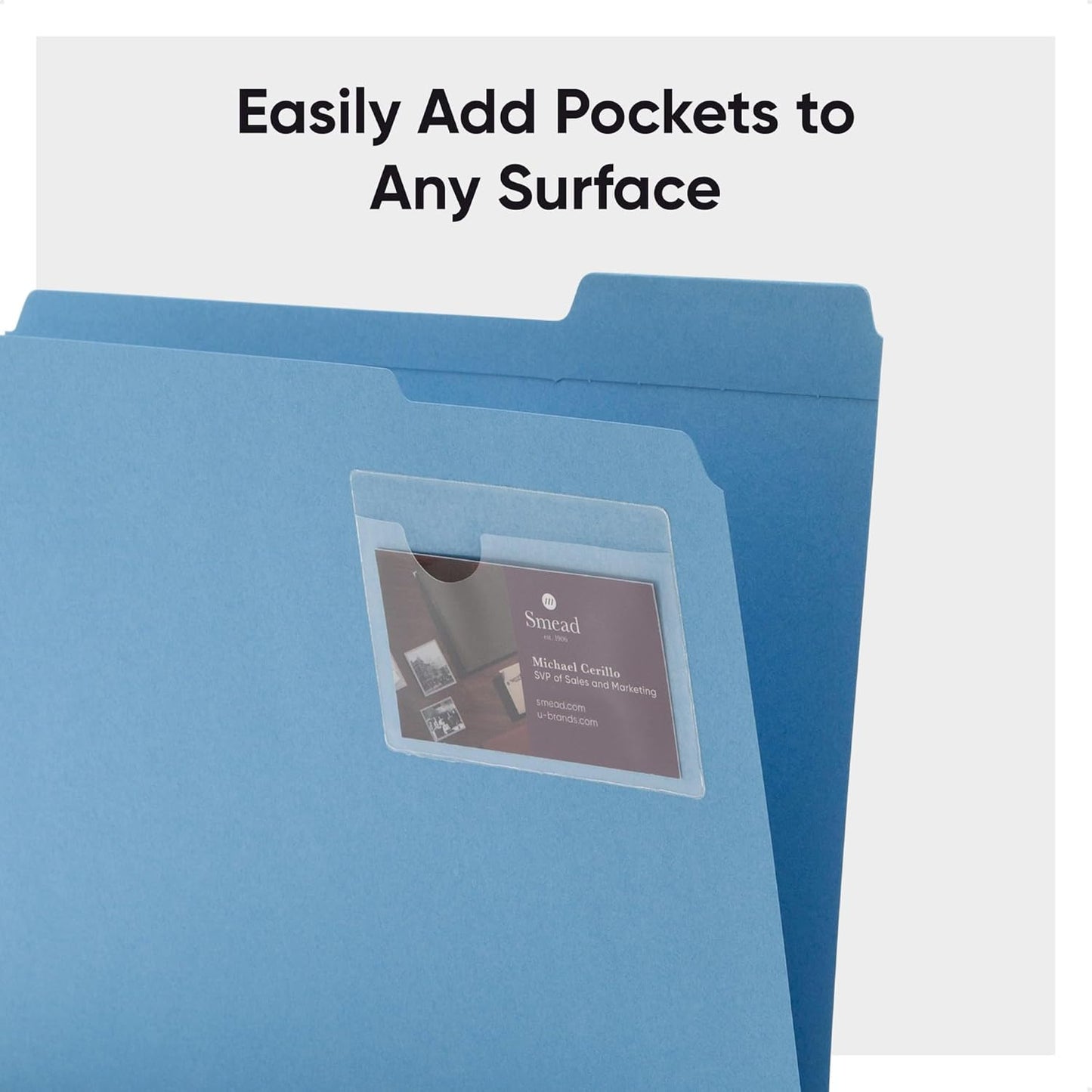 Smead Self-Adhesive Poly Pocket, Document, Clear Pockets, Storage Labels, 100 per Box, 103 Mm W x 76 Mm H, 68123