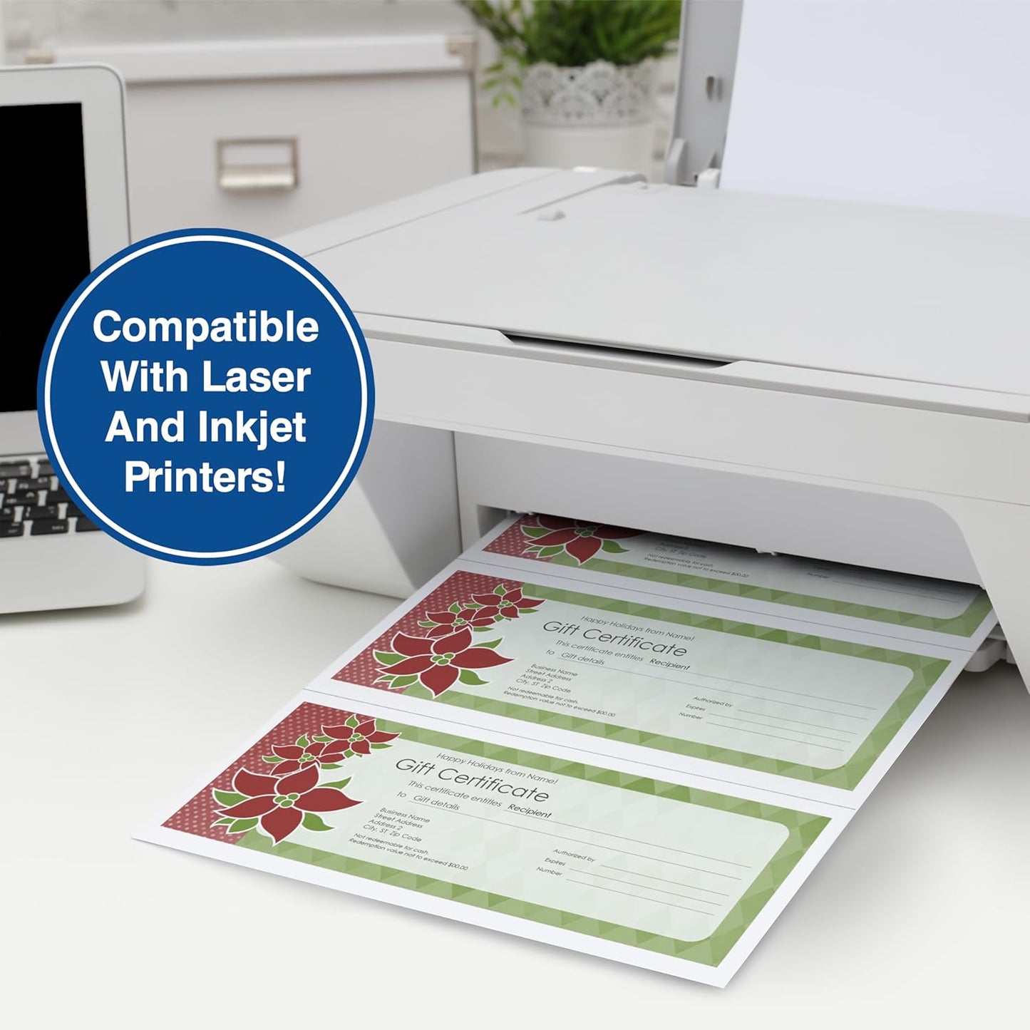 PrintWorks Professional 3 2/3" Horizontal Perforated Paper 8.5” x 11” - Perfect For W-2, 1099, & Statement Use - Made in the USA - 500 Sheets - 20 lb - Printer Compatible - White (04124)