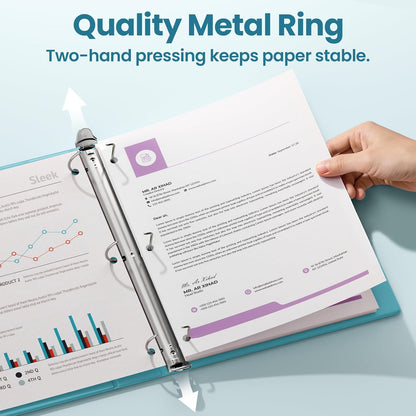 SUNEE 3 Ring Binder 2 Inch, Clear View Binder Three Ring PVC-Free (Fit 8.5x11 Inches) for School or Office Supplies, Light Purple, 1 Pack