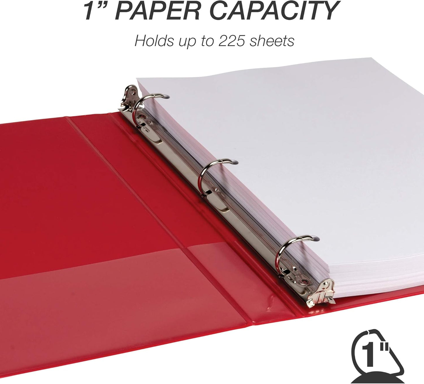 Samsill Durable 4 inch 3 Ring Binder, D Ring Binder, 100% Recycled Chipboard, Black, 2 Pack