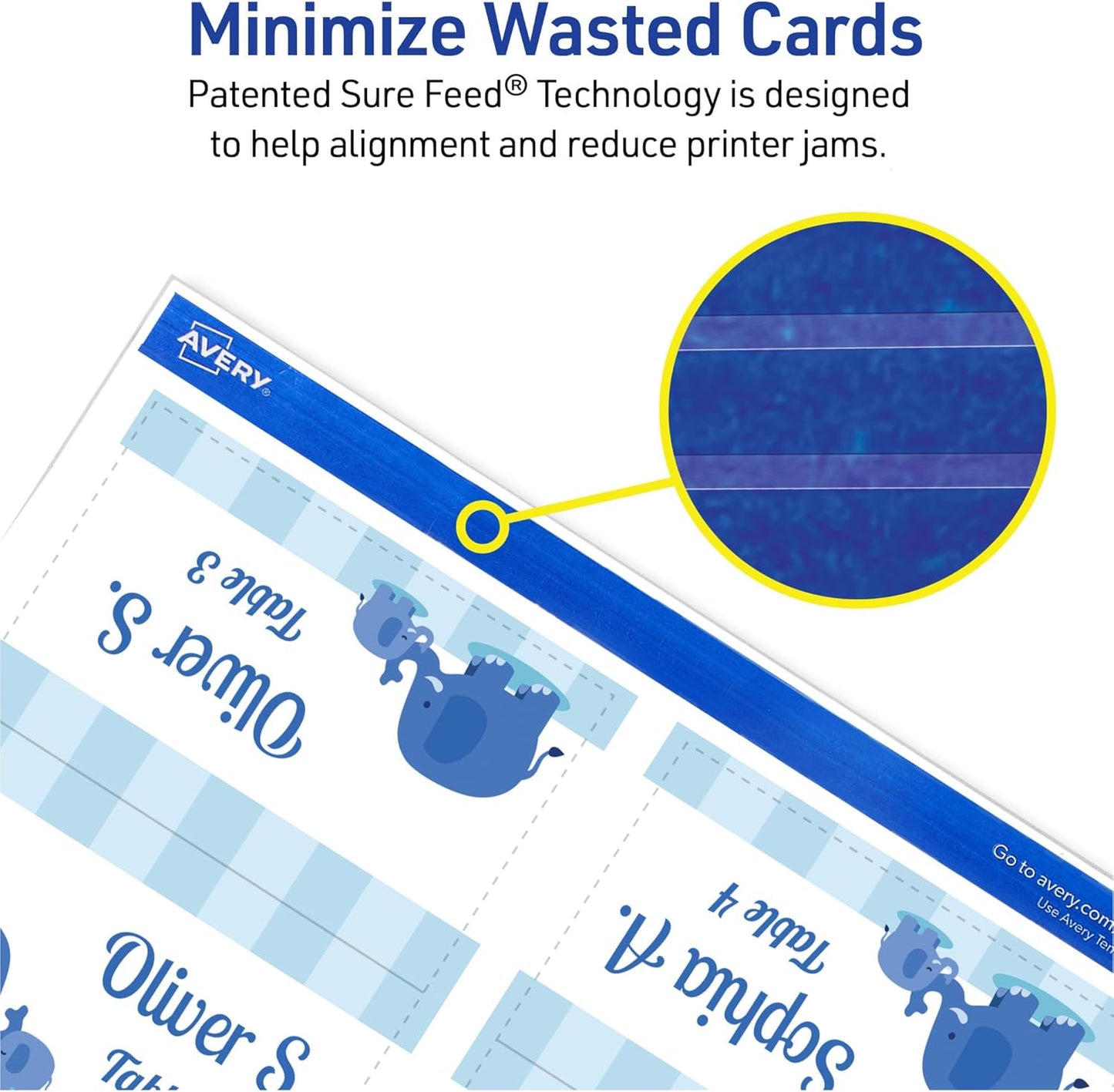 Avery Printable Tent Cards with Sure Feed Technology, 2" x 3.5", White, 160 Blank Place Cards for Laser or Inkjet Printers (5302)