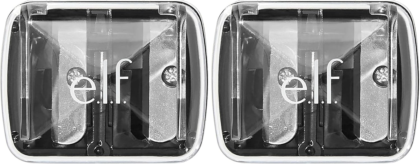 e.l.f., Dual-Pencil Sharpener, Convenient, Essential Tool, Sharpens, Easy To Clean, Travel-Friendly, Compact, Includes Bonus Small Sharpener