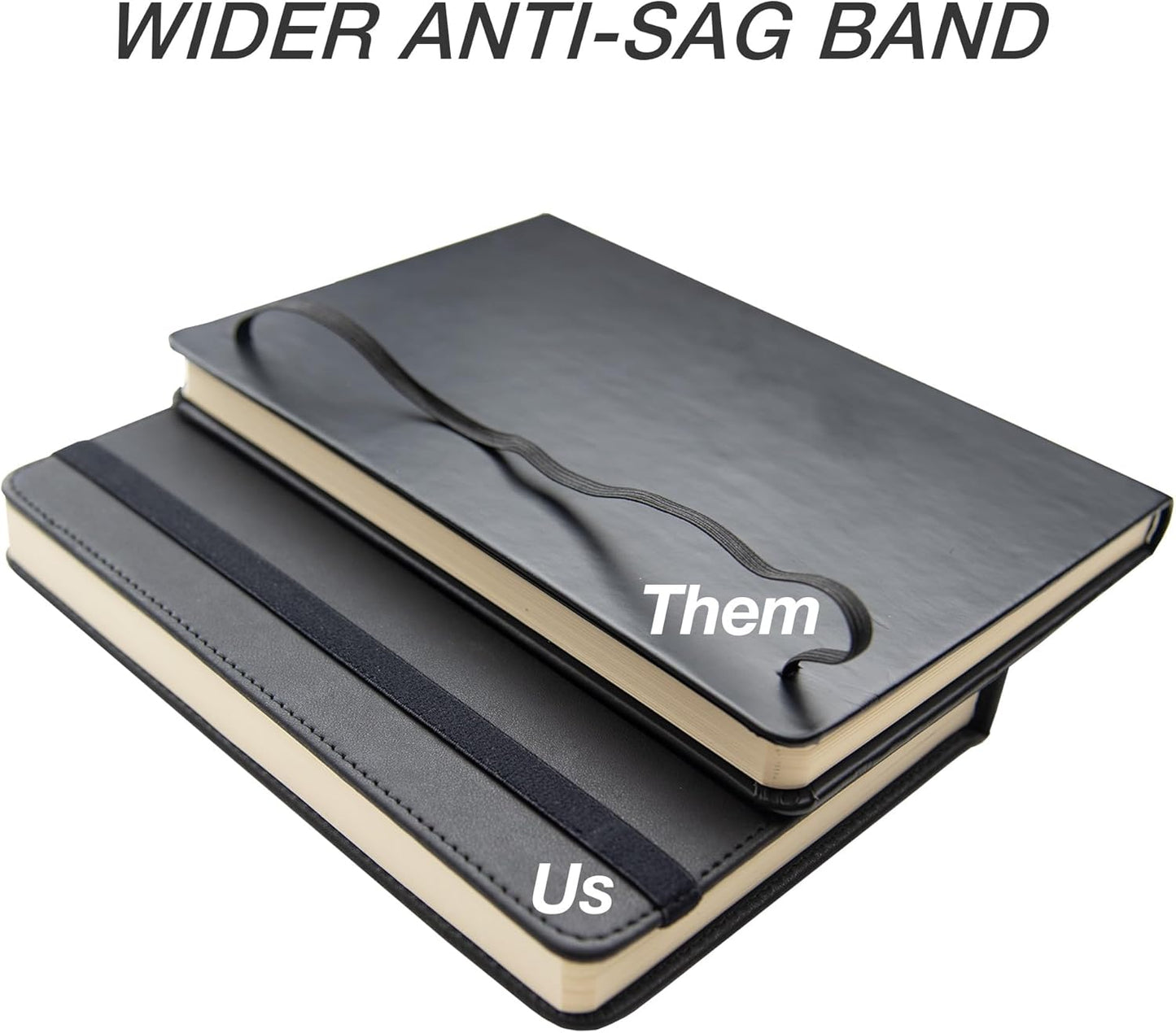 Samsill Large Hardcover Notebook, 240 Lined Notebook Pages, Black, 7.5 x 10 Inch