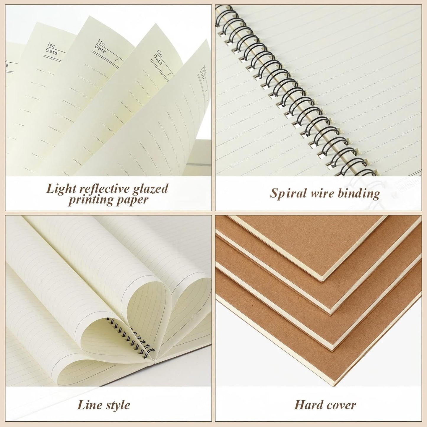 Leelosp 12 Pack Small Spiral Notebook Lined Spiral Journal College Ruled Notebook Wire Bound Kraft Cover, 120 Pages for Work (Multicolor,5.5 x 8.3 Inch)