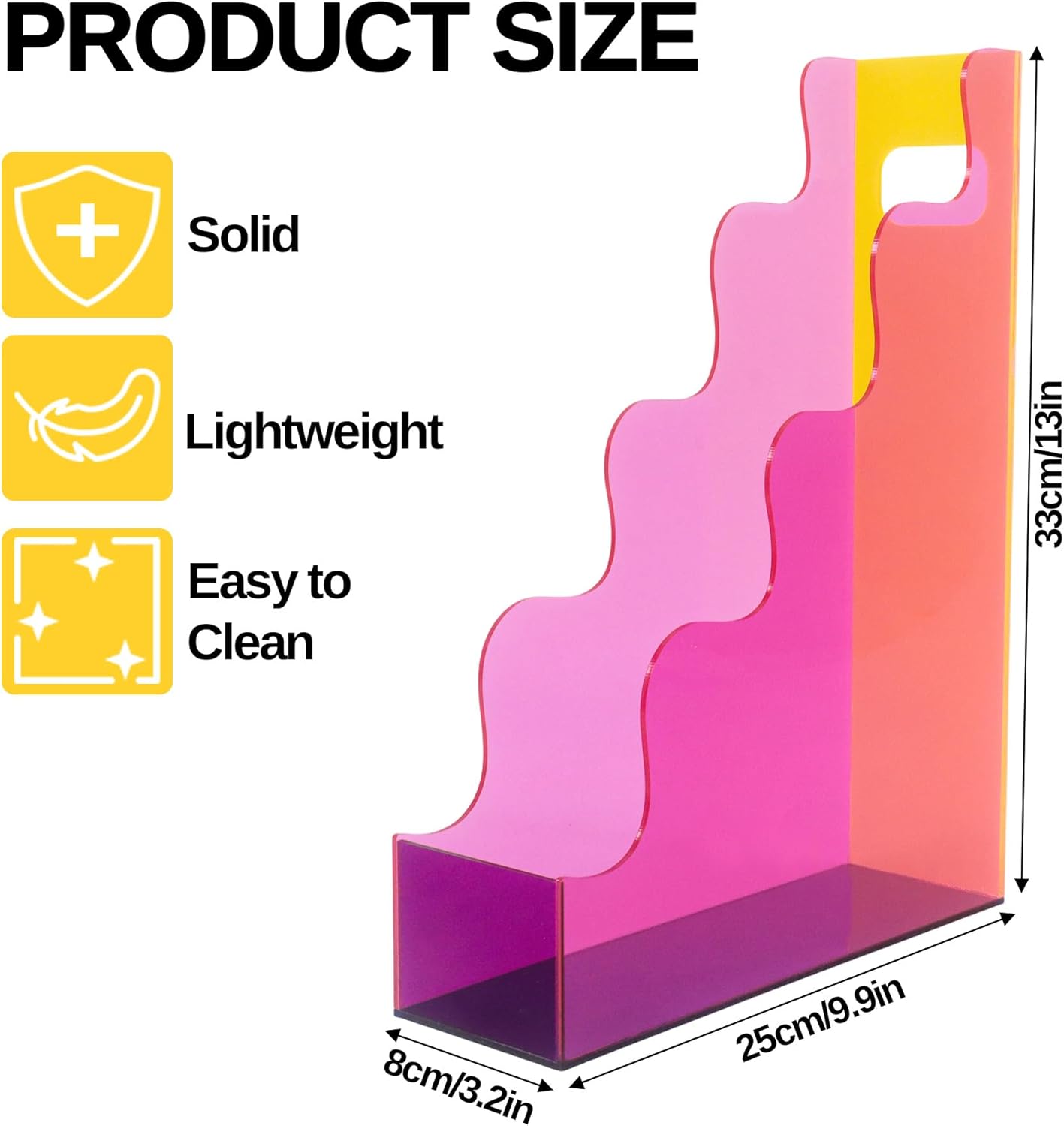 Acrylic File Organizer, Vertical Magazine File Holder, Cute Desk Storage for Holds Files Papers Magazines, Colorful