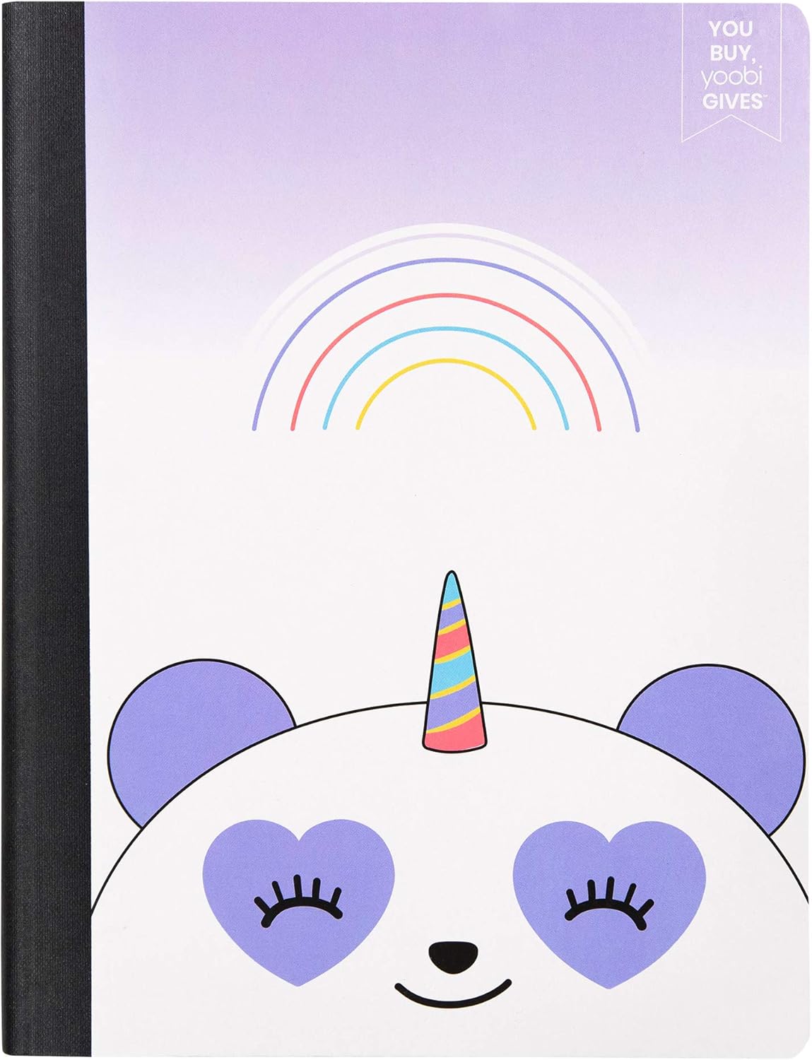 Yoobi College Ruled 8 x 10.5” Spiral Notebook Set – 3-Pack of 1 Subject Notebooks, Pink, Purple & Black Celestial Patterns – 150 Perforated 3-Hole Punched Sheets