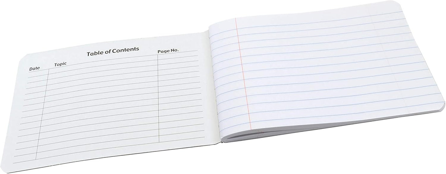 Pacon Junior Composition Book, 3/8" Ruled 5" x 7-1/2", 100 White Sheets , 6 Count