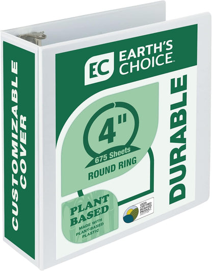 Samsill Plant-Based 2 Inch Durable Round Ring, View Binder, Eco-Friendly, USDA Certified Biobased, Single, Turquoise