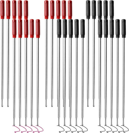 0.7 mm Ballpoint Ink Twist Pen Refills, 15 Pcs Medium Point Metal Smooth Writing Replaceable Ink Refill, Stationery Compatible for Cross Ballpoint Replacement (4.6in M) (Black+Red+Blue, 15)