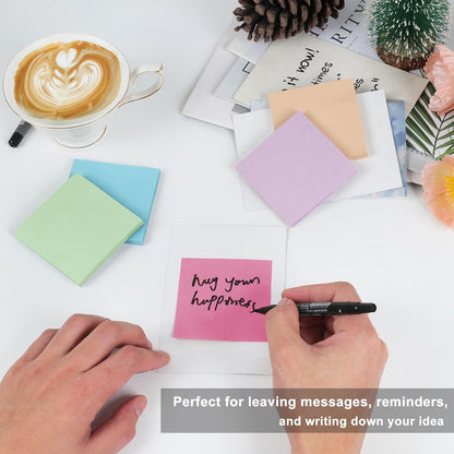 HQCME 16 Pack Sticky Notes 3x3 in Post, Pastel Colors Sticky Note Pads, Recyclable, Sticky Notes Bulk Easy to Post for Home, Office, Notebook