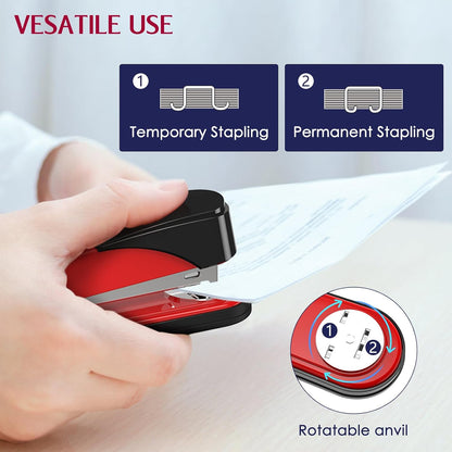 Metal Stapler Heavy Duty 50 Sheet Capacity with 1750 Staples and Staple Remover, Full Strip Staplers for Desk, No Jam, Non-Slip for Office & Classroom, Black