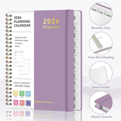 Planner 2026-2027, Weekly and Monthly Academic Year Calendar Planner, July 2026 - June 2027, Daily Agenda Book for Office School Supplies, A5(6.3'' x 8.5'')