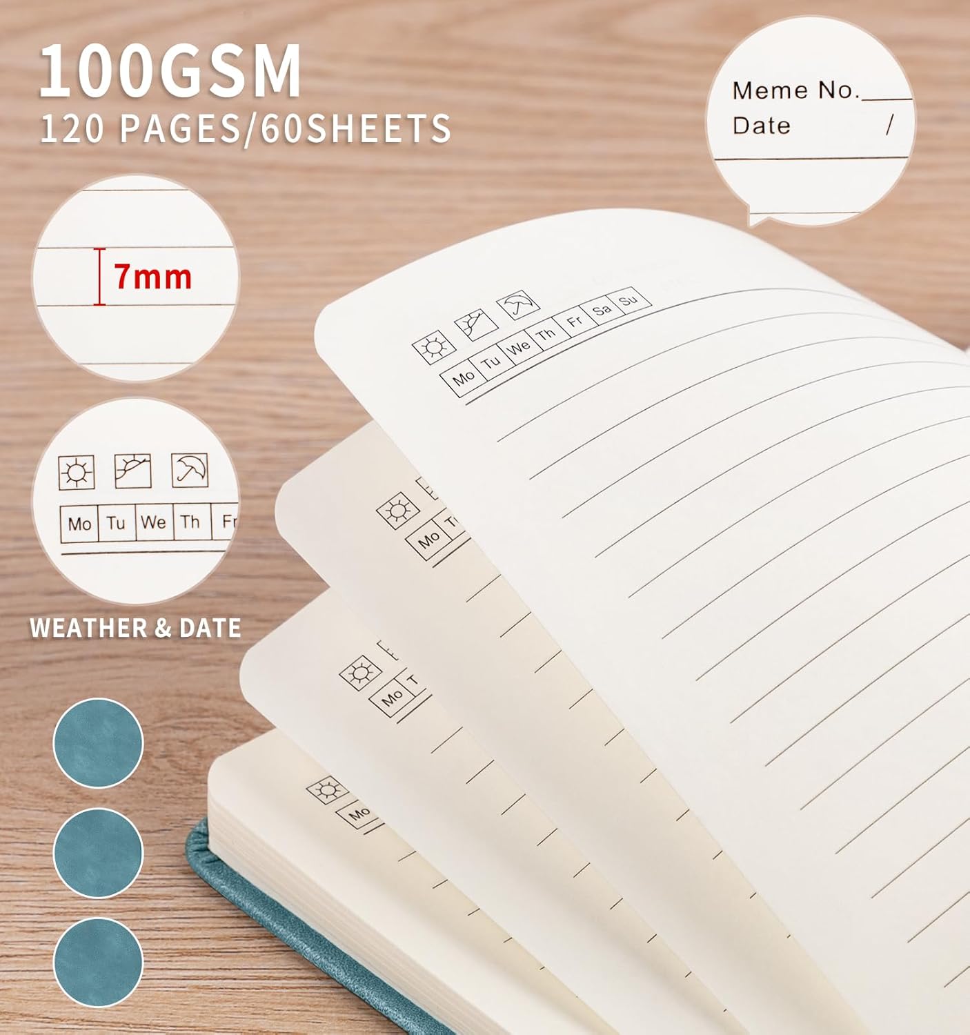 3 Pack Pocket Journaling Notebooks, A6 Small Notebook For Note Taking Journaling Notebooks Journals For Writing Mini Note Pads With Pen Holder 120 Pages 100 GSM Thick Paper(Nude, Brown, Forest Green)