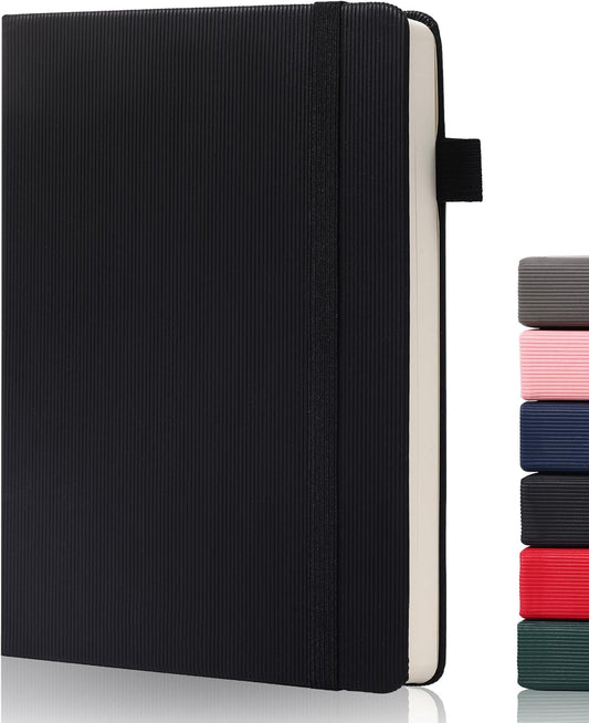 BOBO RABBIT Lined Journal Notebook for Work 100 GSM Thick Paper 300 Pages College Ruled A5 Notebook Hardcover Leather Journal for Writing School Office, 5.63"x8.43"