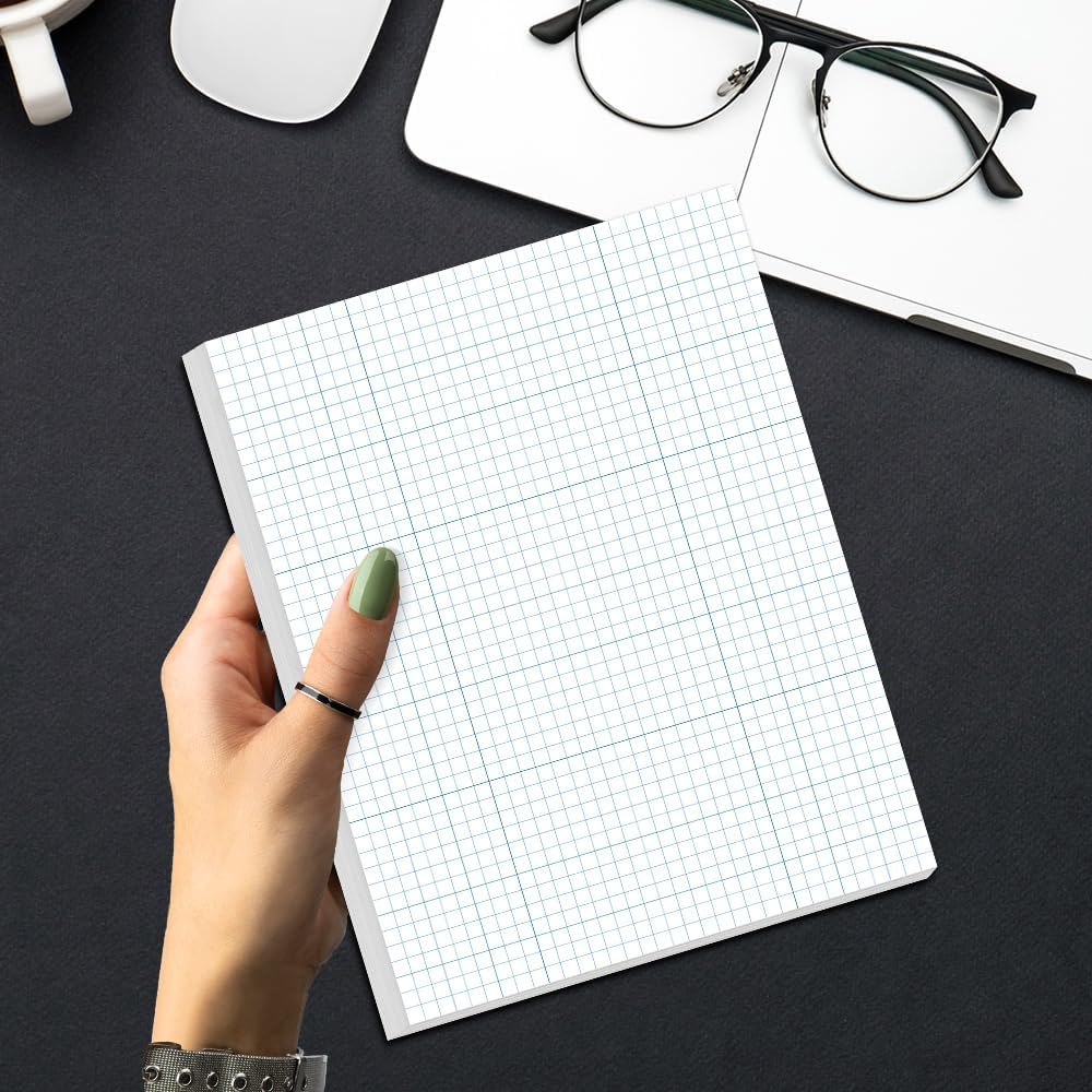 A4 TUL Discbound Grid Filler Paper - 11 Disc Graph Paper, Letter Size 100Sheets / 200Pages Loose-Leaf Paper, 100gsm White Paper, 8.5'' x 11''