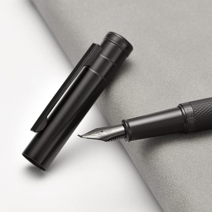 Hongdian Matte Black Forest Rollerball Pen with Schmidt Black Ink Refill, Classic Design with Metal Case for Business Signature