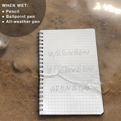2PCS Geological Graph Weatherproof Spiral Notebooks 4.8"x7" with All Weather Stone Paper and Waterproof PVC Cover, 100 Pages per Pocket Notepad, A6 Medium Size Steno Pads (Geological, Blue)