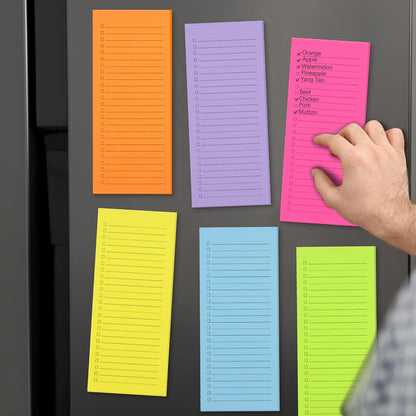 FLIPPED 4 Pack Magnetic Notepads for Refrigerator, Notepad Grocery List Large Magnet Pad for Fridge,Full Magnet Back Design Magnetic Memo Pads for Grocery List, Shopping List, to-Do List(200 Sheets)