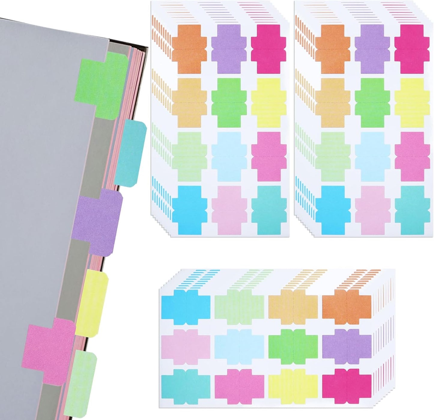 360 Pieces Sticky Blank Monthly Index Tabs Double-Sided Page Markers, Self-Adhesive & Writable Notes Flags for Labeling/Marking/Planing - Multi