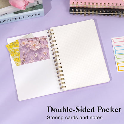 Yoment Graph Paper Spiral Notebook A5 Graphing Notebook 160 Pages Graph Paper Notebook Spiral Bound Waterproof Plastic Hardcover Spiral Journal 5x7 Grid Notebooks for Note Taking,Black