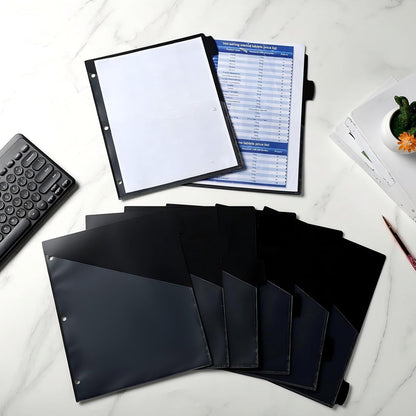 Epakh 12 Pcs Binder Dividers for 3 Rings Binders Index Dividers with Two Clear Pockets Plastics Sheets Protectors with Tab Labels for School Office Organization (Morandi)