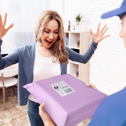 Fuxury Poly Mailers 10x13 Inch 50 Pcs, Waterproof Shipping Bags for Clothing, Strong Adhesive Shipping Envelopes for Small Business Suppliers, Self Seal Mailers Poly Bags Mailing Envelopes Purple