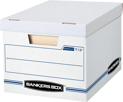 Bankers Box 6-Pack Basic Duty File Storage Boxes with Lids, Letter/Legal, STOR/FILE, (0071303)