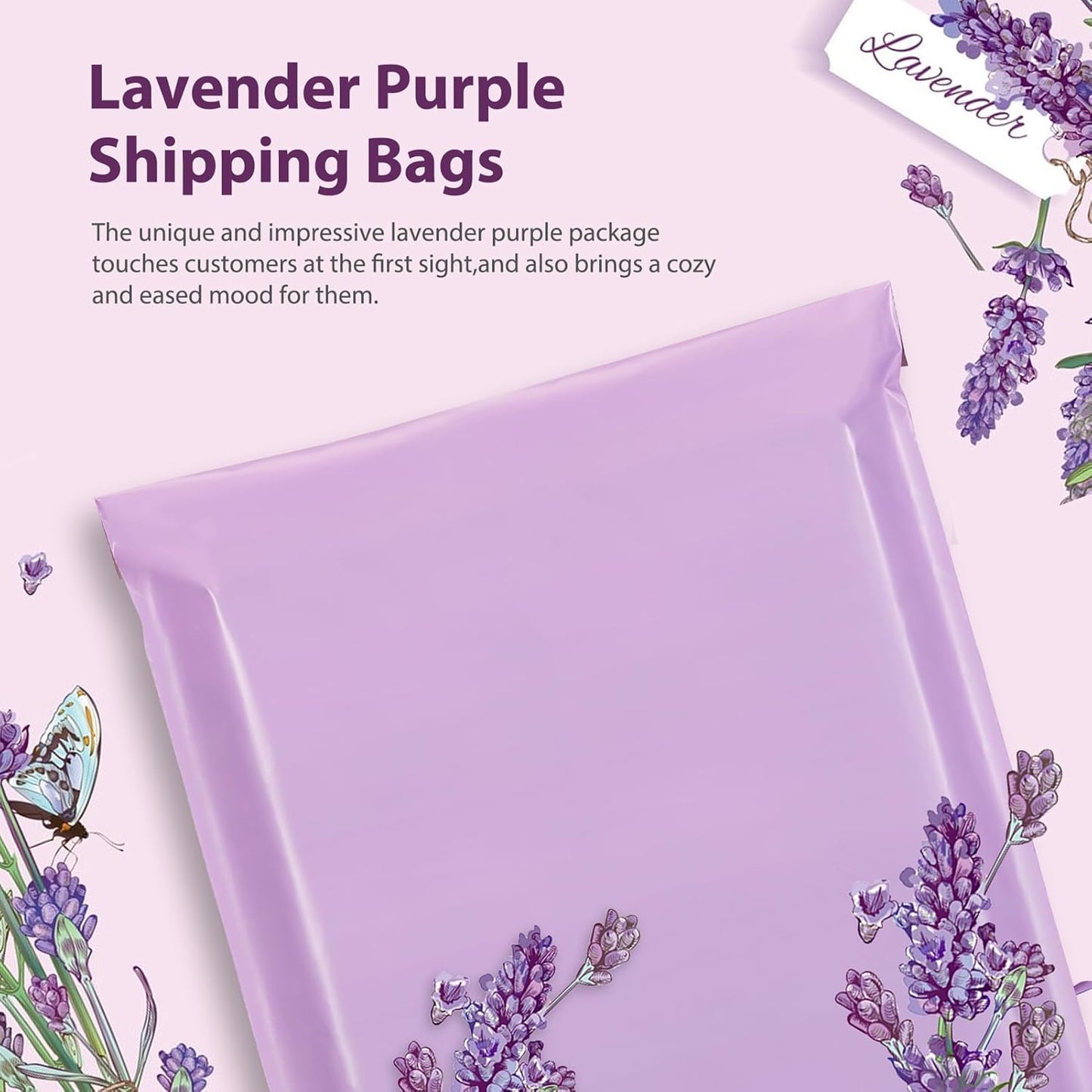 Fuxury Poly Mailers 10x13 Inch 50 Pcs, Waterproof Shipping Bags for Clothing, Strong Adhesive Shipping Envelopes for Small Business Suppliers, Self Seal Mailers Poly Bags Mailing Envelopes Purple