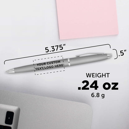 Personalized Langham Ballpoint Pens, Set of 10/50/100 by DISCOUNT PROMOS - Black Ink, Great for Office, Business, Tradeshows - Black