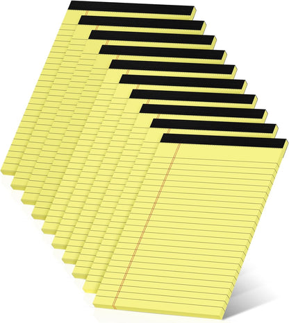 Legal Pads 8.5 x 14 Note Pads, 6 Pack Writing Pads Wide Ruled Notepads, Micro Perforated Notepad, Double-Side Printed Lined Paper Pads 30 Sheets per Notepad, White Legal Pads for Home, Office, School