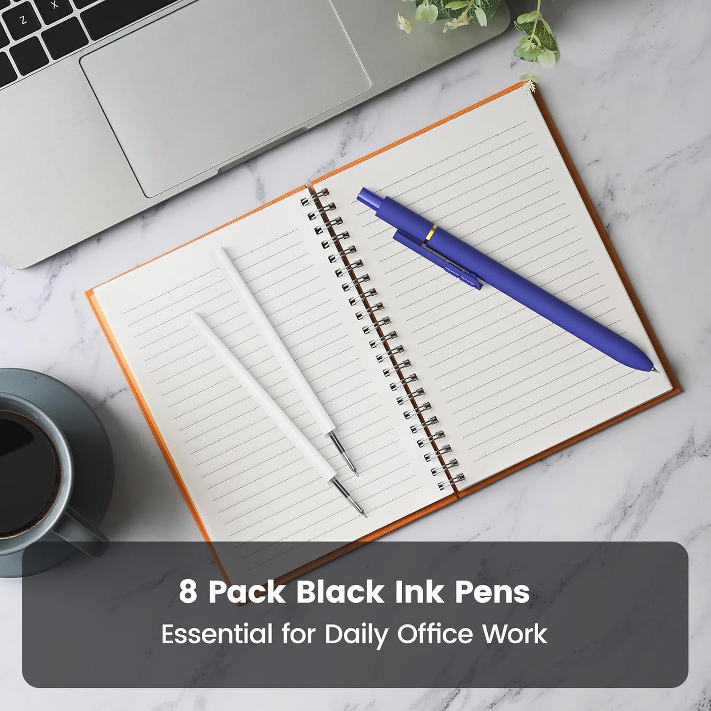 8Pcs Black Gel Pens - 0.7mm Medium Point Black Ink Pens | Smooth Writing - Quick Drying Retractable Pen for Men Women (Morandi - 8Pcs)