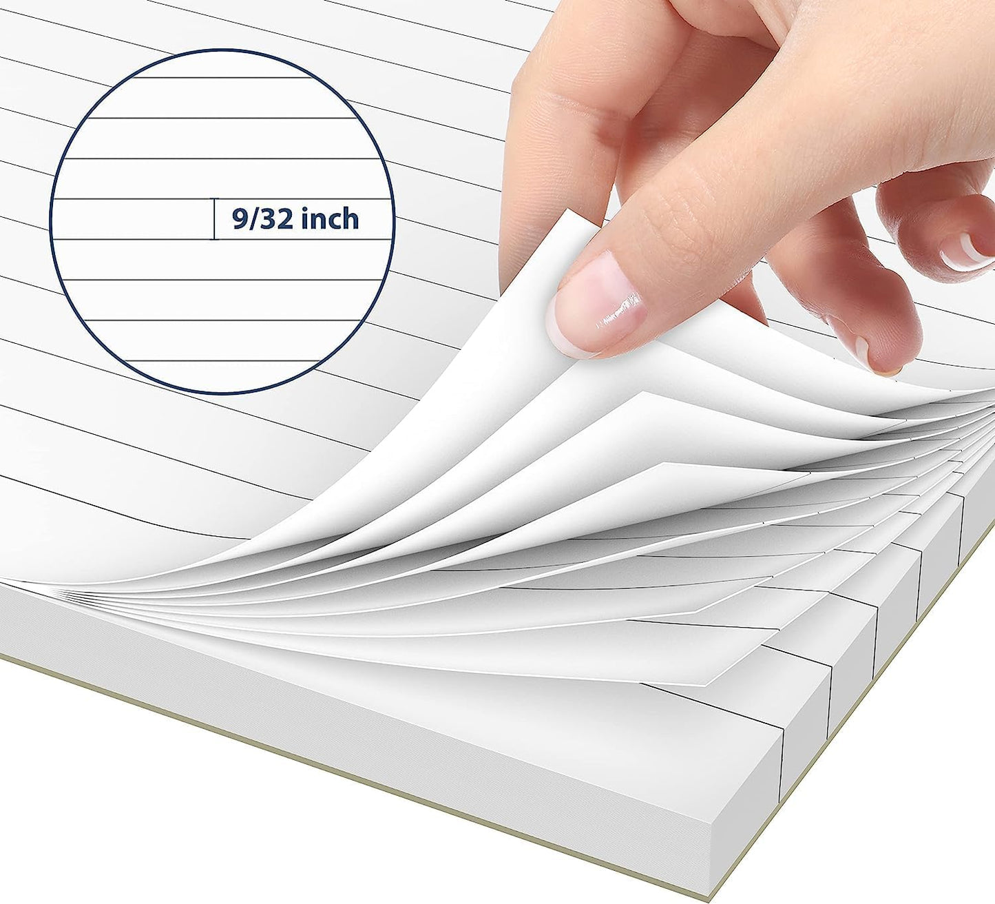 Legal Pads 8.5 x 14 Note Pads, 6 Pack Writing Pads Wide Ruled Notepads, Micro Perforated Notepad, Double-Side Printed Lined Paper Pads 30 Sheets per Notepad, White Legal Pads for Home, Office, School