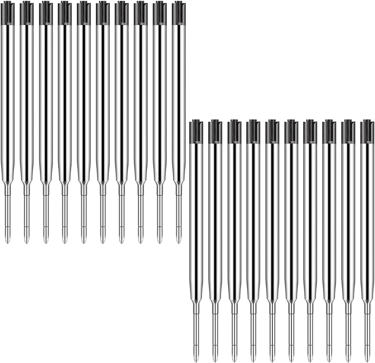 20 Pack Ink Pen Refills for Parker, Ballpoint Pen Refills, 3.9" Medium 1.0 mm Tip, Smooth Quick-Drying Ink for Click Pens,20 Black Replacement Refills for Long-Lasting Writing