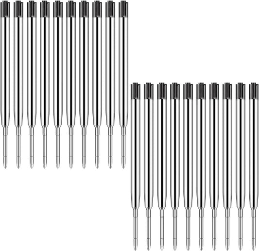 20 Pack Ink Pen Refills for Parker, Ballpoint Pen Refills, 3.9" Medium 1.0 mm Tip, Smooth Quick-Drying Ink for Click Pens,20 Black Replacement Refills for Long-Lasting Writing