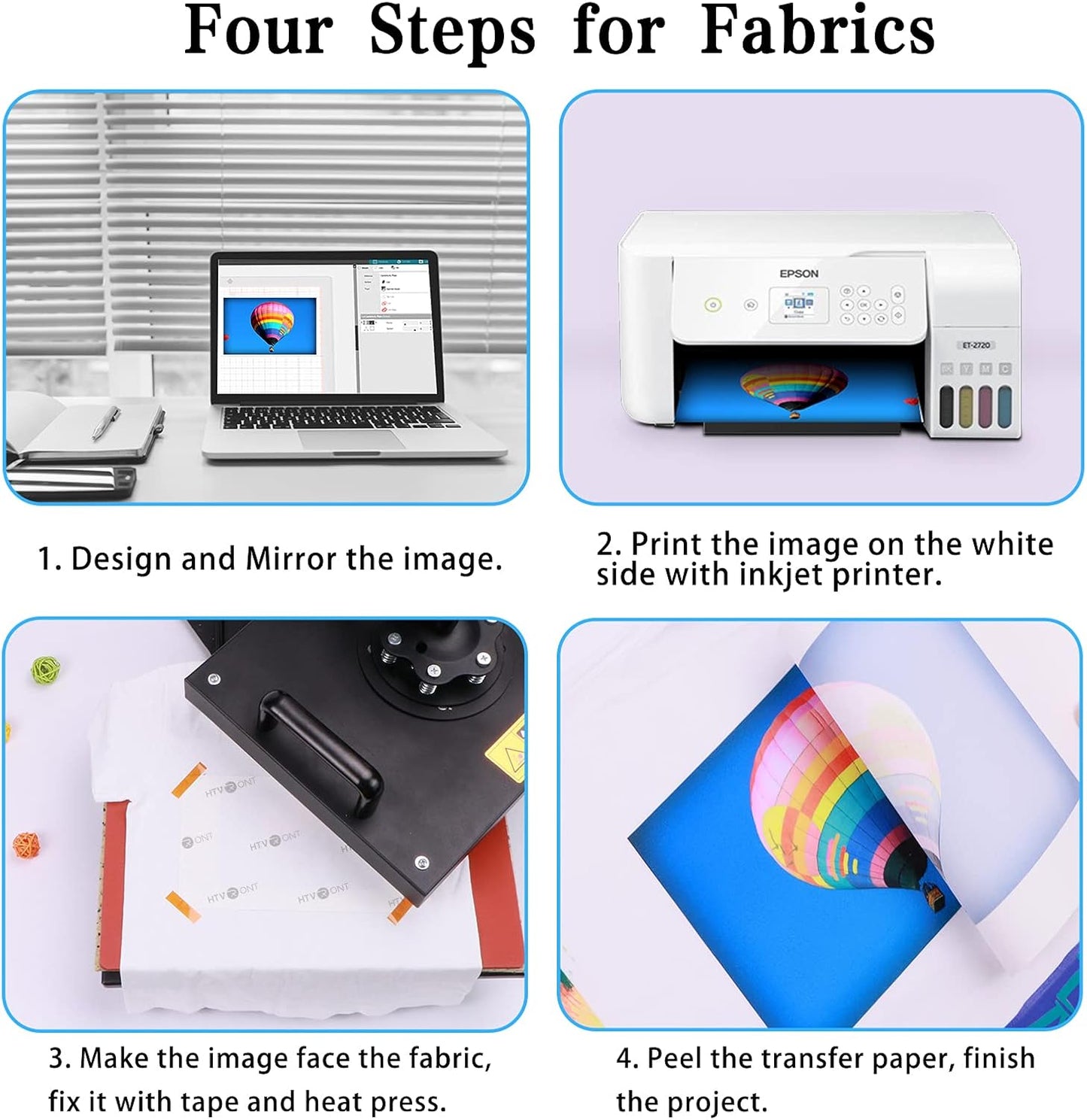 HTVRONT Sublimation Paper 8.5 x 11 inches - 150 Sheets Sublimation Paper Compatible with Inkjet Printer 120gsm