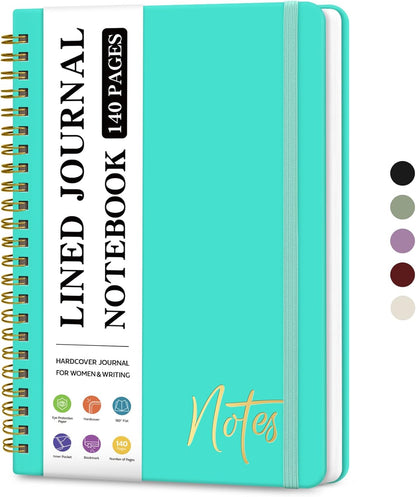 ZOTIA Lined Spiral Journal Notebook for Women, A5 College Ruled Journals for Writing, Hardcover Notebooks for Work, Note taking and Office School Supplies,140 Pages - Yellow