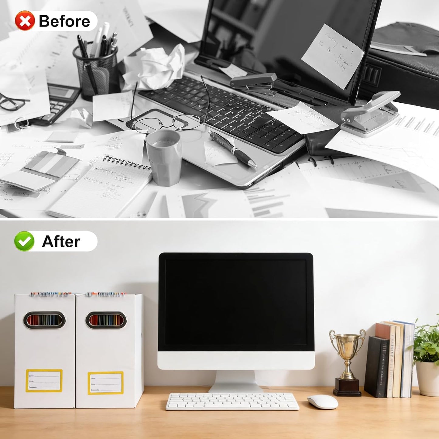 Collapsible File Organizer Box with Handle, Filing Organizer for Home or Office, Small Portable File Box(1 Pack, White)