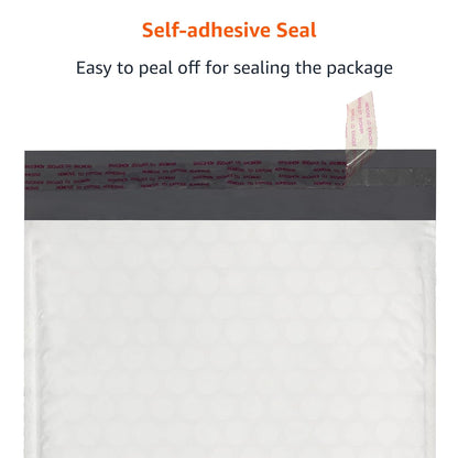 Amazon Basics Poly Bubble Mailer, 8.5" x 12" (Internal Size 8.25" x 11"), Self-Seal, 100-Pack, White/Grey