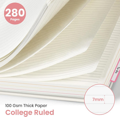Large Spiral Notebook with Dividers & Tabs, 8.5" x 11" Hardcover 5 Subject Notebook for Work, 280 pages, College Ruled, Cute Journal for Women, Perfect for Study & Office Note Taking, Garden