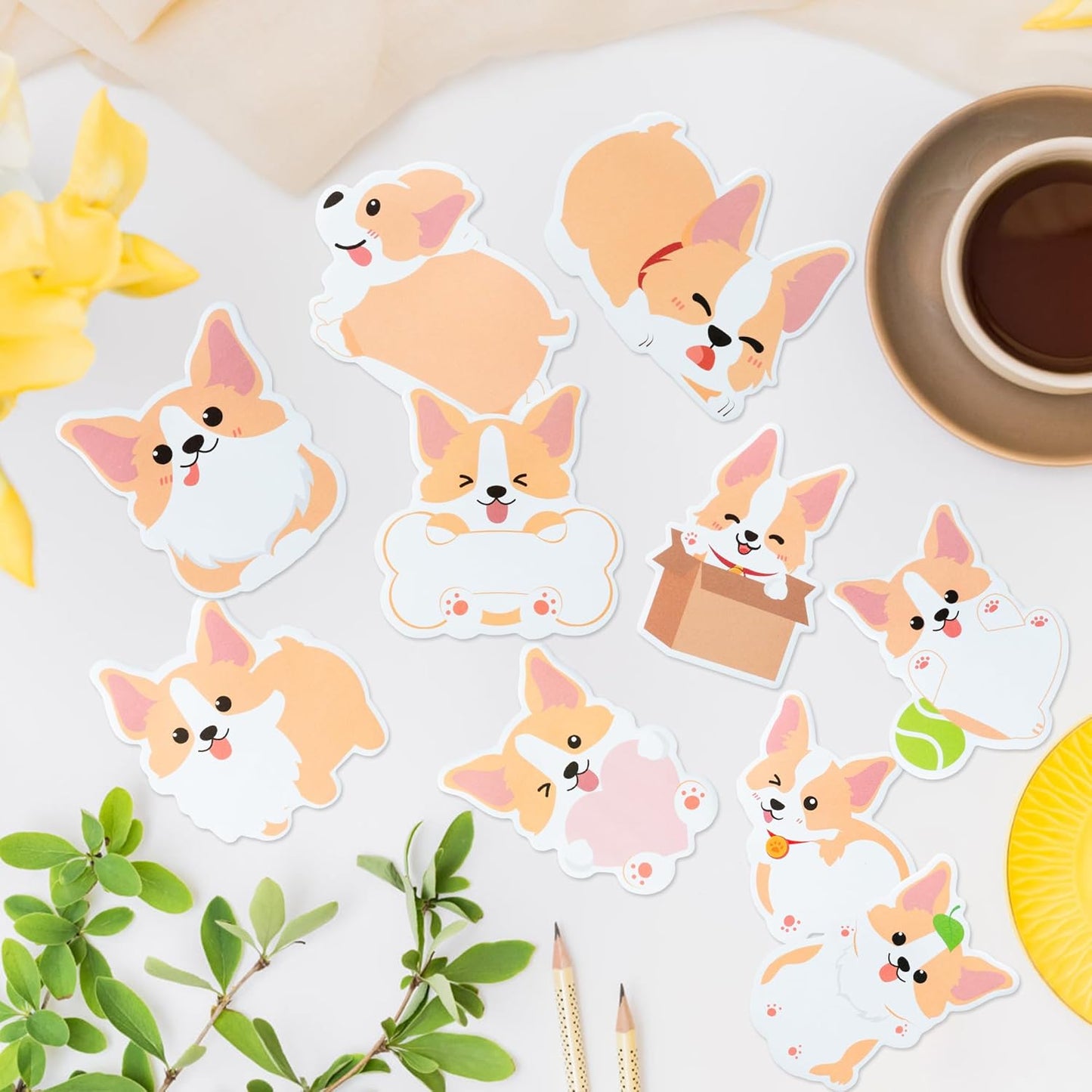 Xqumoi 30 Pack Teacher Sticky Notes - Funny Coffee Cup Self Sticky Notepads Writing Memo Pads for Teacher Appreciation Back to School Office Supplies Coffee Lover Gift Party Favors Goodies Bag Fillers