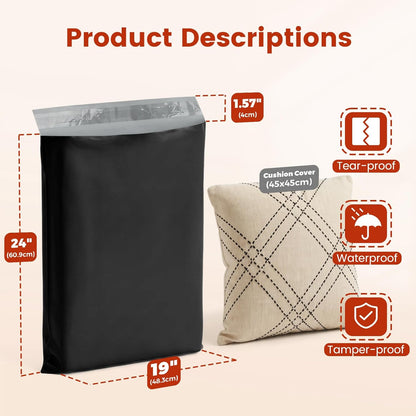 Metronic White Poly Mailers 14.5x19 100 Pack, Large Shipping bags Self-Seal Shipping Envelopes , Packaging Envelope for Small Business, Boutique, Clothing