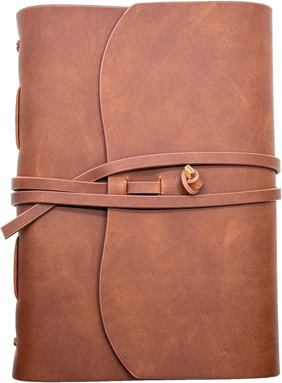 Leather Journal Writing Notebook - Genuine Leather Bound Daily Notepad for Men & Women Lined Paper 240 Kraft Pages, Handmade, Rustic Brown, 5 x 7 in