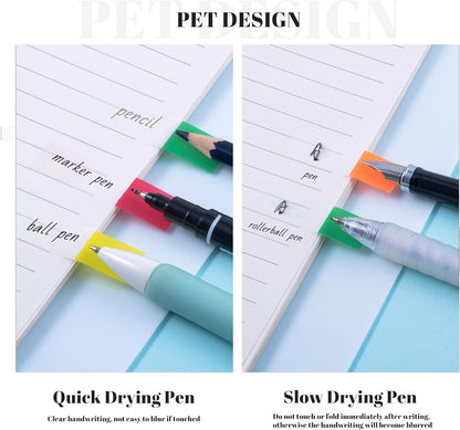 Golcellia Fluorescent Translucent Sticky Note Flags, 1200 Pcs Total, Pack of 10 Color Tabs, Arrow Index Tabs, Page Flag Markers