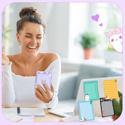Gilprop 24 Pack Cat Sticky Notes Gift 3x4 Inch Cute Self Stick Notepads Adhesive Cartoon Cat Memo Pad Fun Kawaii Animal Sticky Notes for Teacher Women Valentines Office Home Christmas Pet Lover Gift