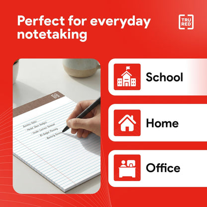 STAPLES Recycled Perforated Notepads, 8.5” x 11.75”, Narrow Ruled, Canary, 12‑Pack